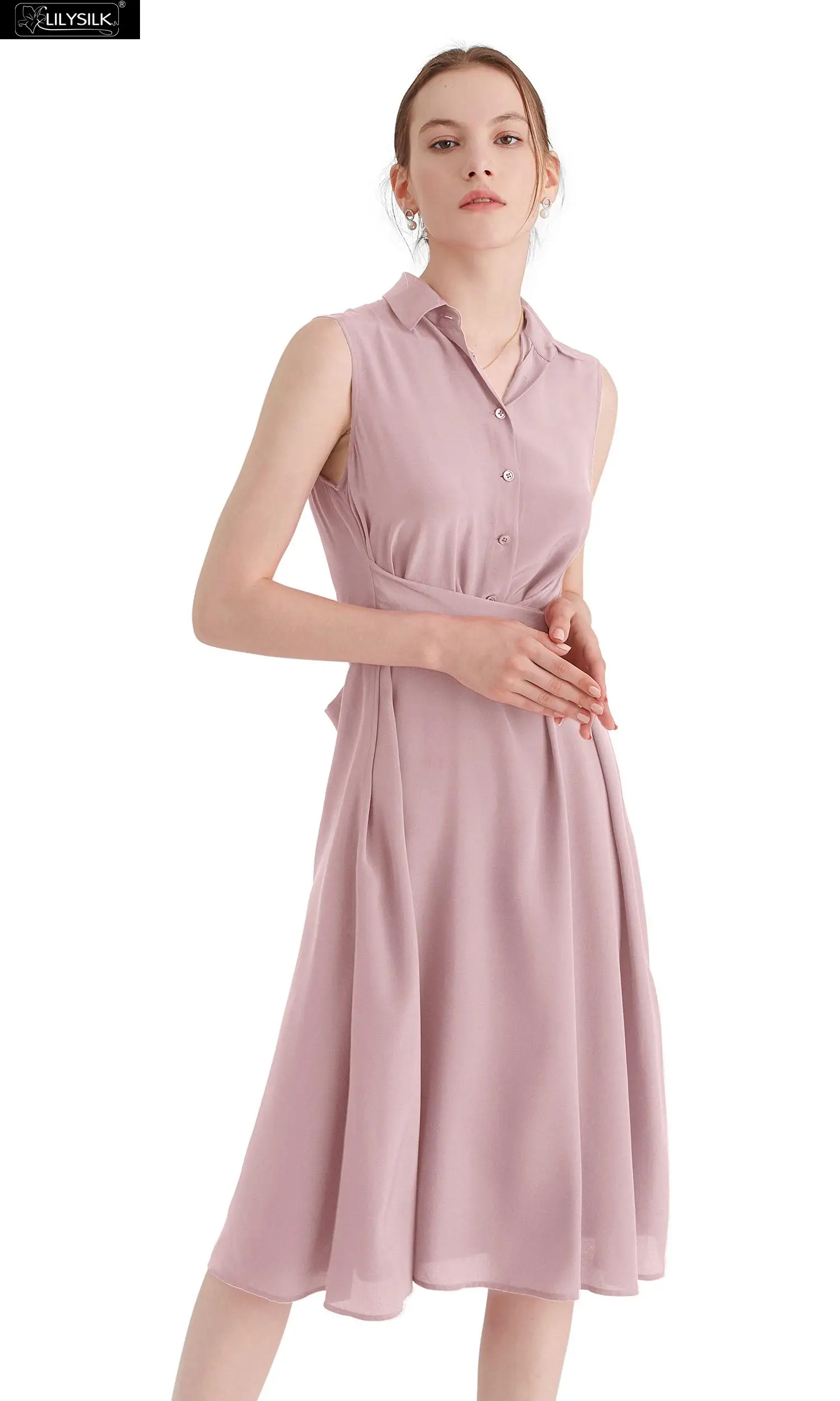 Lotus LilySilk платье рубашка шелковое тело лестно дамы - Цвет: Lotus
