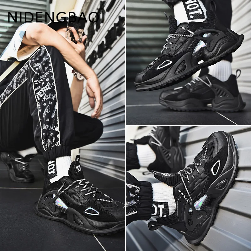 2021 Men Platform Sneakers New Design Fashion Breathable Lightweight Outdoor Running Walking Sports Vulcanized Chunky Shoes