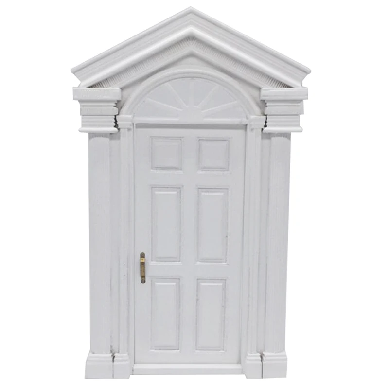 

1:12 Dollhouse Miniature DIY Wooden Window Door White Furniture Doll House Accessories For Dollhouse Decals