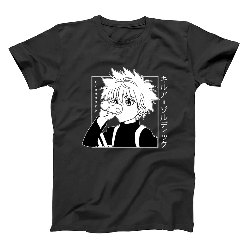 

Цифровая печать Kawaii Hunter X футболка с изображением охотника Мужская рубашка Zoldyck футболка приталенная мягкая хлопковая Аниме Манга футболки одежда
