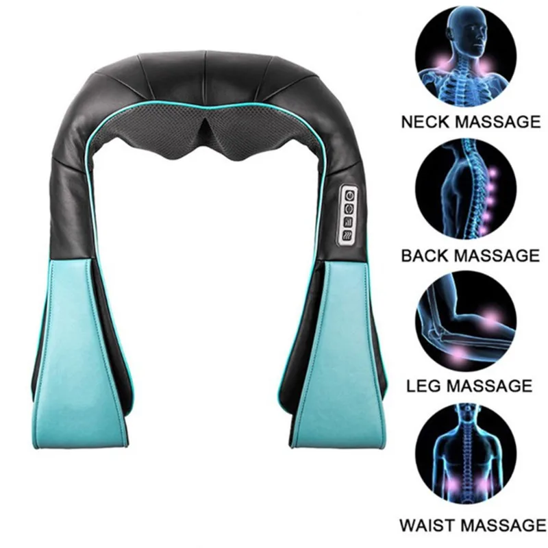 

Dropshipping Neck Massager Electric Shiatsu Whole Body Infrared Back Infrared 4D Kneading Massage Car Home Gift Health Care