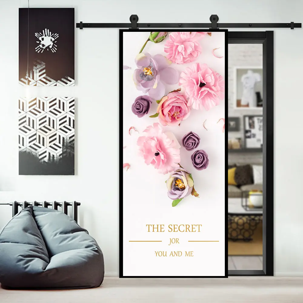 Наклейка на дверь с цветами 2 шт./компл. наклейка s The Secret Pink стекло окно 77x200 см 90x