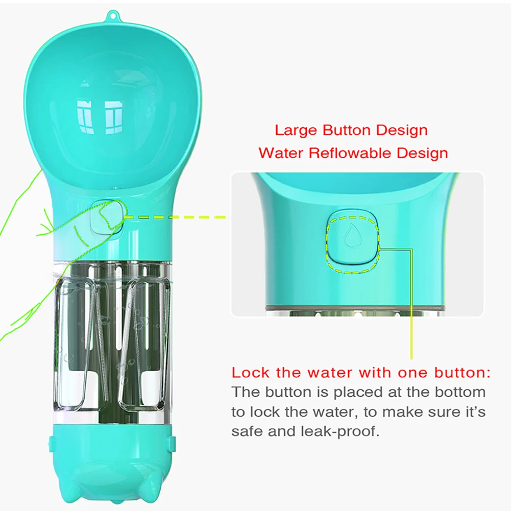 Портативная бутылка для воды домашних животных дорожный дозатор собак 2 в 1
