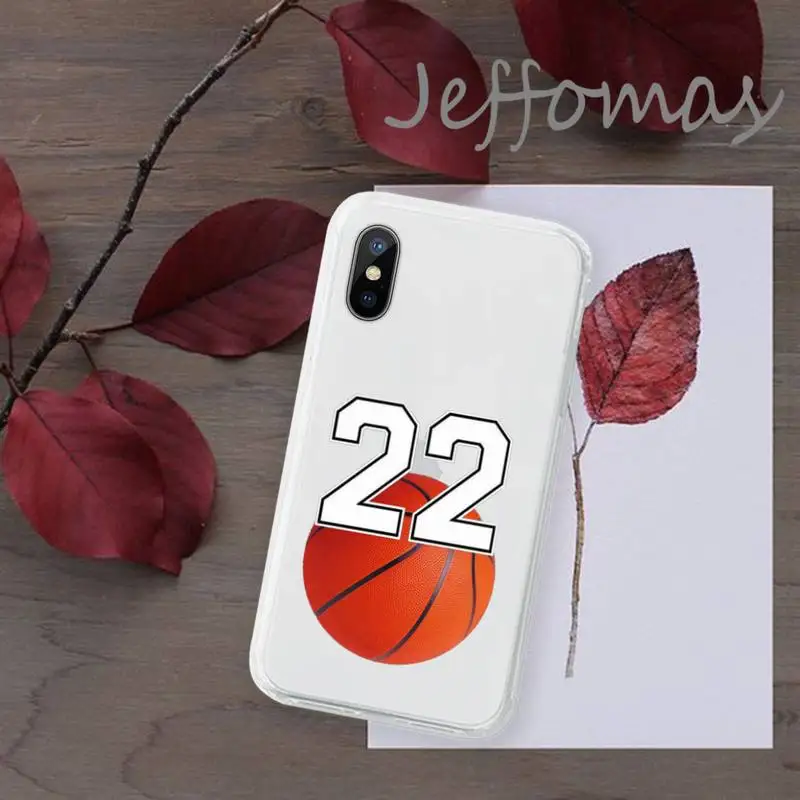 

Simple art basketball lucky numbers Phone Case Transparent for iPhone 11 12 mini pro XS MAX 8 7 6 6S Plus X 5S SE 2020 XR