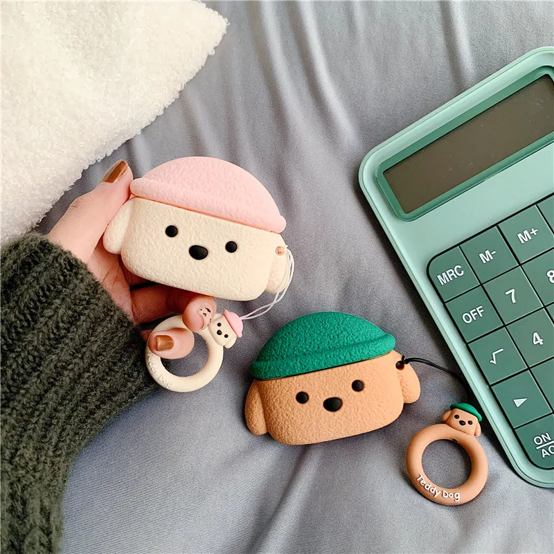

For AirPods Pro Case 3D Lovely Teddy Dog Cartoon Soft Silicone Earphone Cases For Apple Airpod Case Cute Cover Funda