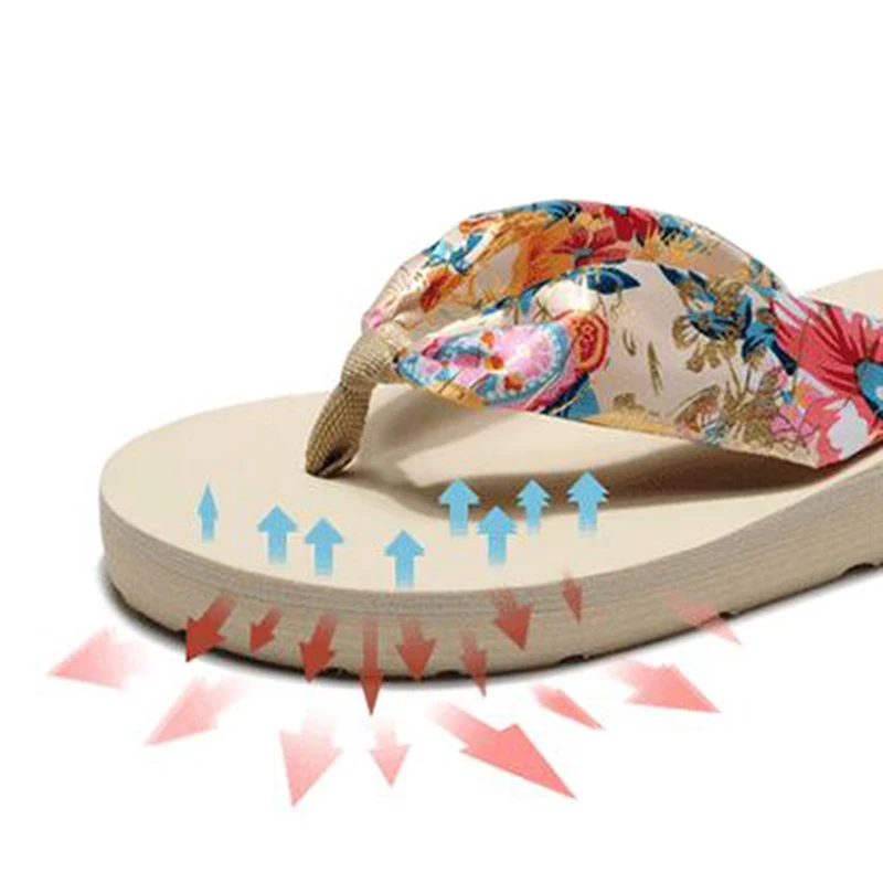 Женские сандалии на танкетке пляжные шлепанцы больших размеров 40 в богемном