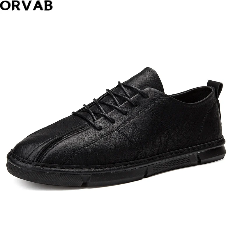 

Men Fashion Sneakers Fashion British Leather Shoes Men Hot New Style Youth Casual Shoes Comfortable Breathable In Spring Autumn