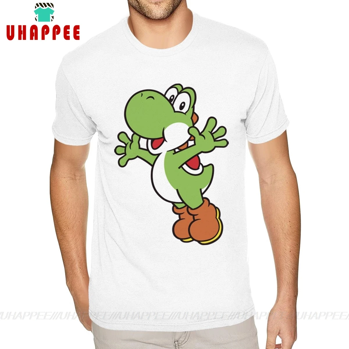 Оптовая продажа футболки Yoshi Jump с коротким рукавом в стиле бойфренда XXXL белые