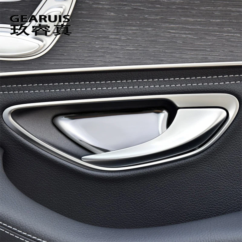 

Car Styling Interior Door Handle Bowl Cover Stickers Trim Auto Accessories For Mercedes Benz C Class W205 C180 C200 GLC X253