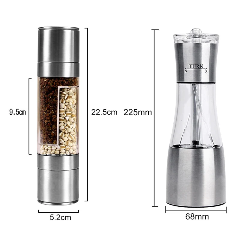 2 в 1 мельница для соли и перца из нержавеющей стали двойной шейкер специй