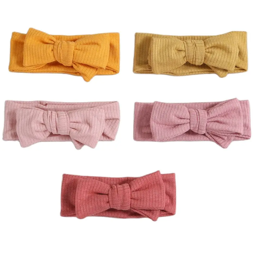 

Вязаная однотонная повязка на голову для маленьких девочек, детские повязки на голову с бантом, повязка на голову, повязки для волос для мал...
