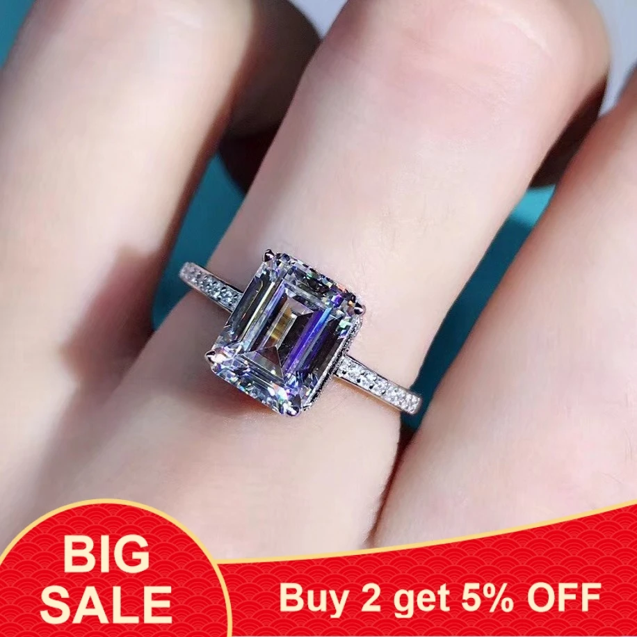 Кольцо принцессы, 925 пробы, серебро, 3ct, AAAAA, циркон, cz, обручальное кольцо, кольца для женщин, свадебные, массивные, вечерние, ювелирное изделие