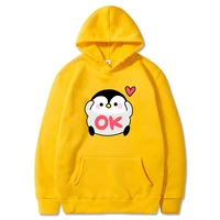 penguin hoody regular casual graphic streetwear print funny cute cartoon hoodies women autumn winter long sleeve female clothing