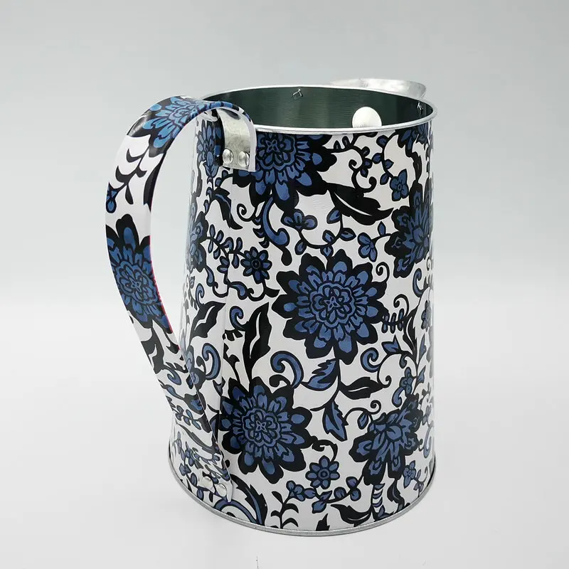 Металлическая ваза для цветов высокая оцинкованная Цветочный кувшин