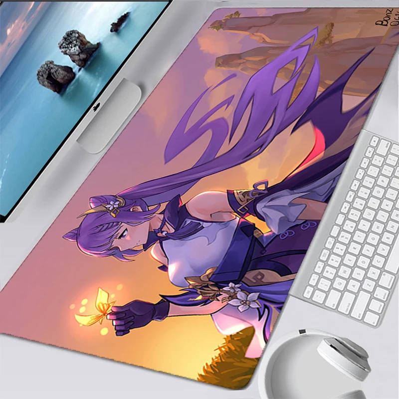 Genshin Impact Gamer Desk Pad Rug Mouse Pad Anime Pc Gamer Complete Gaming Accessories Mausepad Varmilo Mice Keyboards Computer