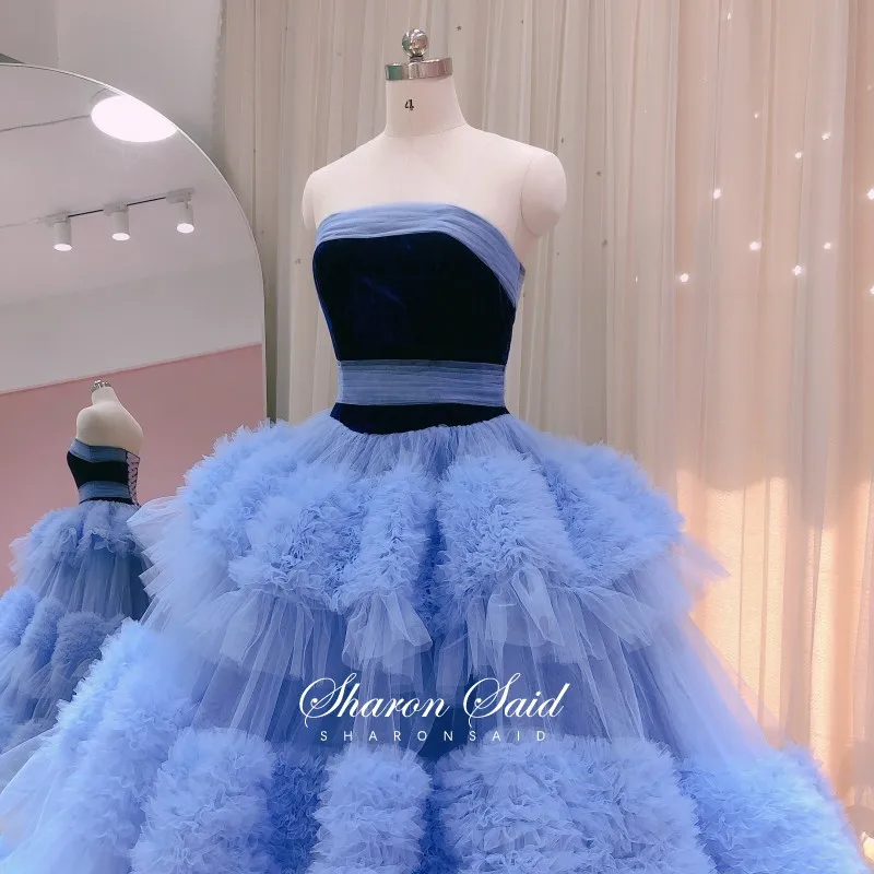 Светильник-Голубое Бальное платье платья для Quinceanera 2022 роскошное Тюлевое Пышное