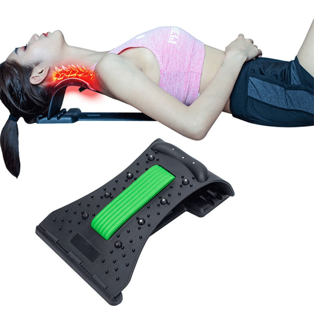 

Back Stretch Massage Magnetic Therapy Acupressure Stretcher Relaxation Spine Pain Relief Adjustable Massageador Neck Massager