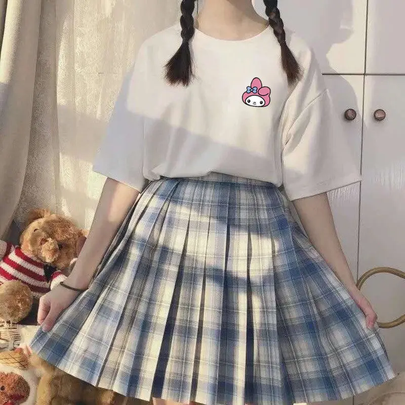 

Preppy Style Cartoon Printed T-shirt Y2k Korean Fashion Oversized Short Sleeve Tops Tee Shirt Women Cotton Clothing Summer 2021