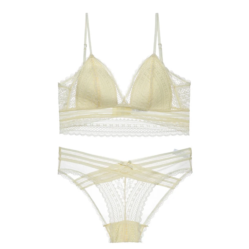 Комплект женского нижнего белья с французским кружевом бюстгальтер глубоким