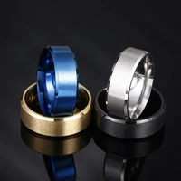 8mm matte stainless steel mens ring simple fashion jewelry jewelry gift