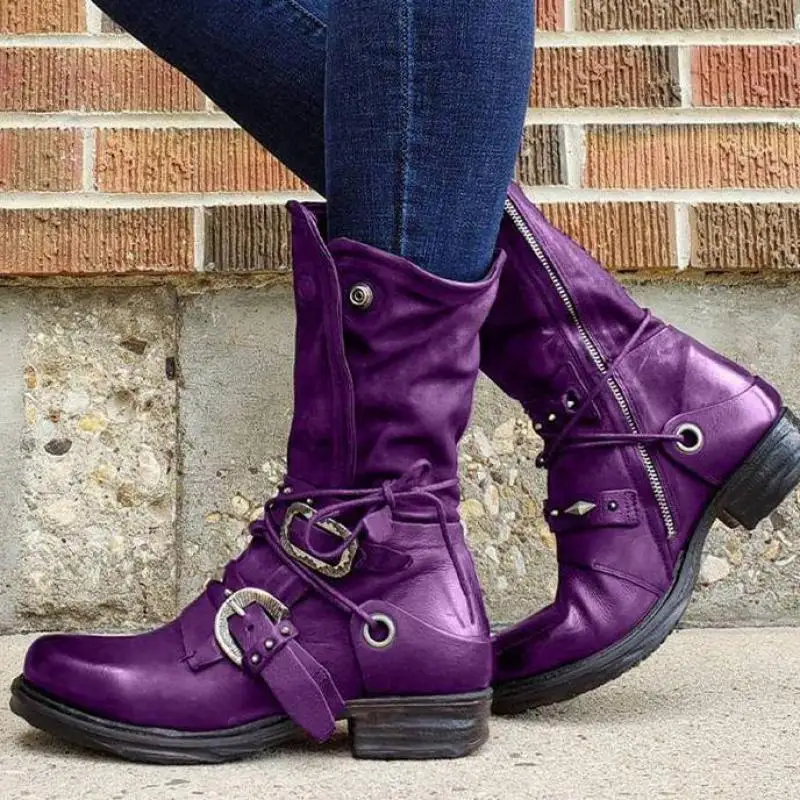 2021 New Winter Zipper Snow Boots Women Shoes Ankle Boots Shoes Wood Grain Square Heel Woman Ladies