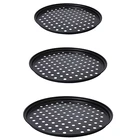 3 шт. подносы для пиццы, сковородки для пиццы с отверстиями для духовки, антипригарный перфорированный набор для выпечки пиццы, 262832 см
