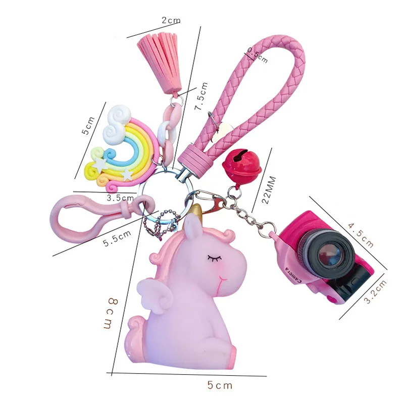 Новинка 2019 брелок с единорогом Мультяшные брелки женские креативные радужные DIY