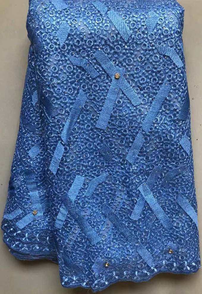 Африканская гипюровая ткань тюль кружевная вышитая африканская французская