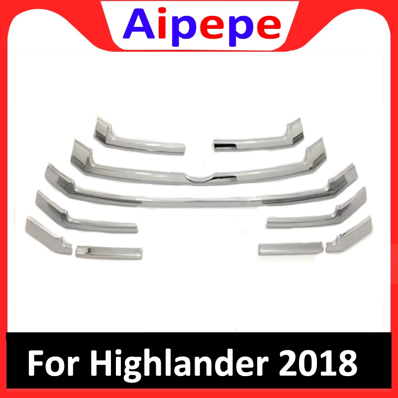 

10 шт., хромированные решетки для Toyota Highlander 2018