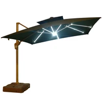 best selling beach patio garden umbrella solar panel parasol solar power outdoor led solar umbrella