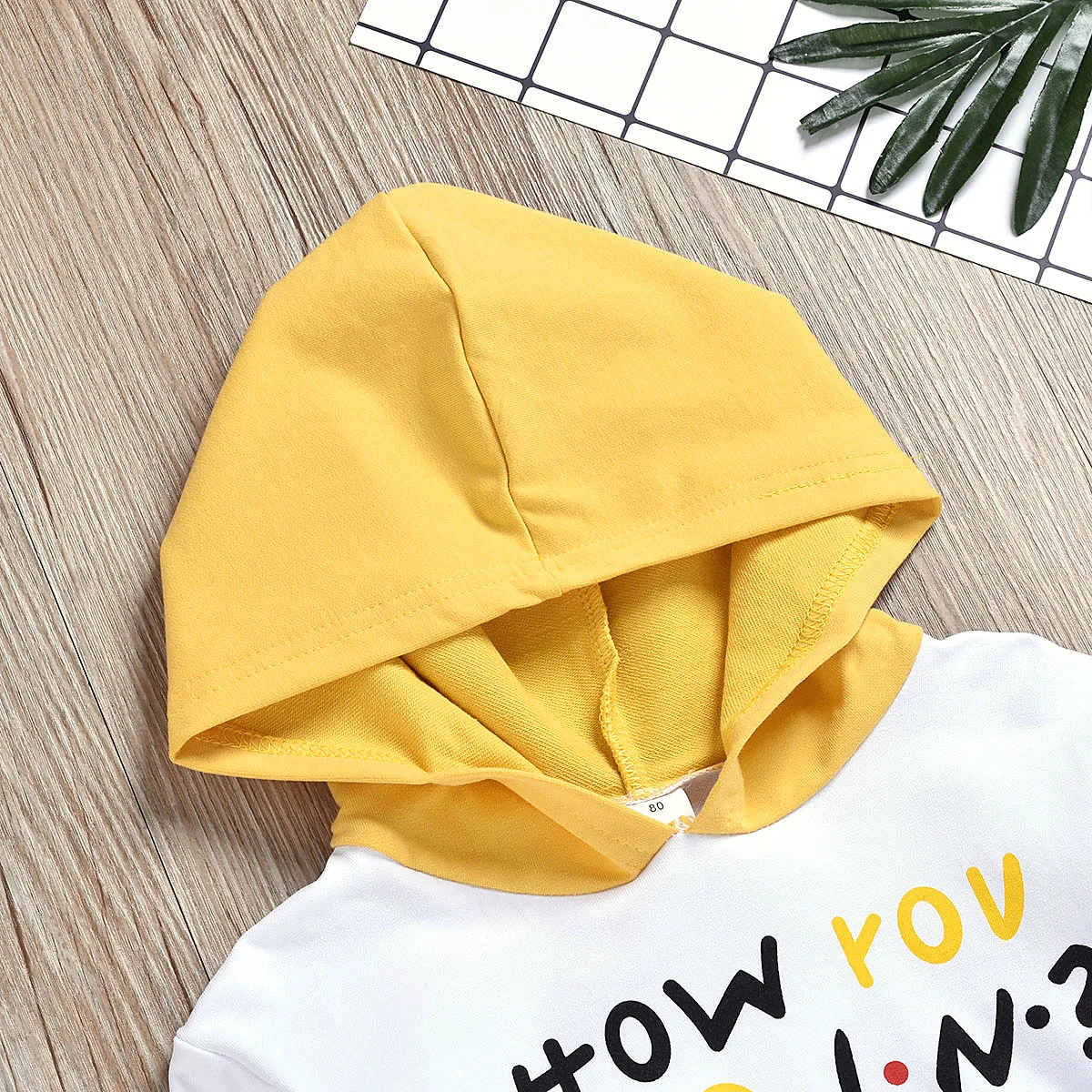 Kid Baby Girl Boy White Hooded Sweater Letter Sweatshirt Bebe Clothes Outfit |