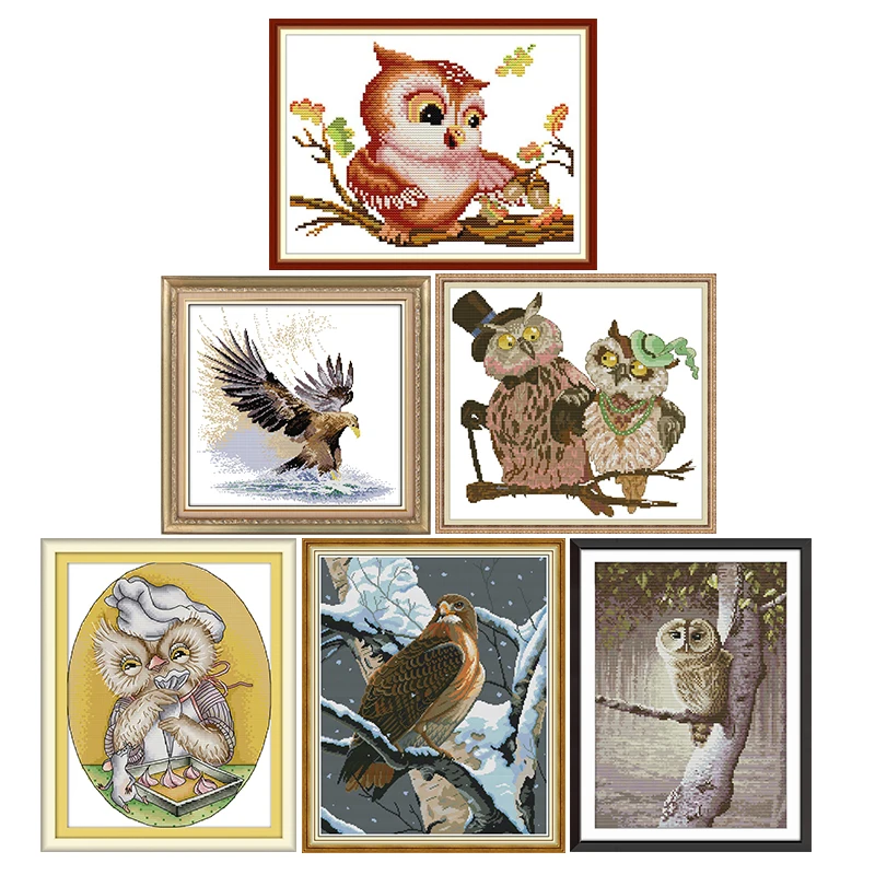 Наборы для вышивки крестиком серии мультяшная Сова 11CT14CT напечатанные узоры