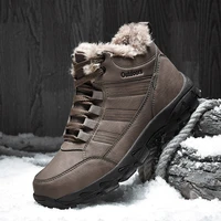 snow boots warm plush mens boots waterproof non slip winter boots outdoor mens hiking boots work shoes mens sports shoes 48