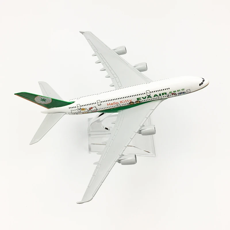 16 см 1/400 масштаб EVA Air зеленый Аэробус A380 модель самолета Модель пассажирского