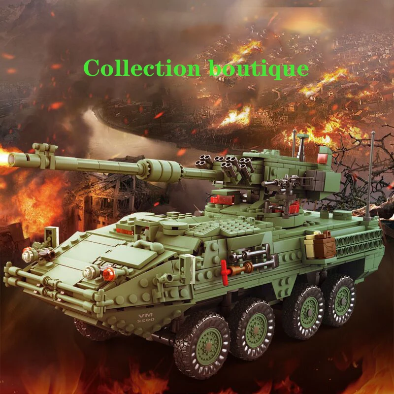 Детская игрушка для сборки KAZI 10000 Военная серия WW2 танк сделай сам бронированный