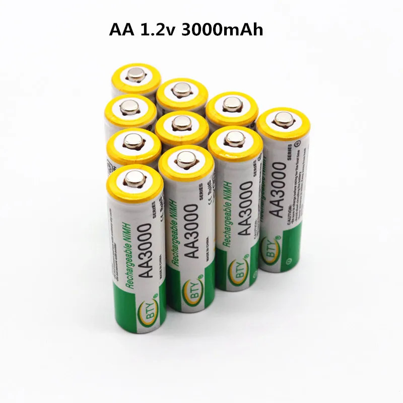 

Daweikala AA 3000 1.2 V Quanlity Rechargeable Battery AA 3000mAh NI-MH 1.2V Rechargeable 2A Battery 3000+Free shipping
