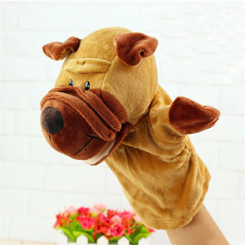 Короткие Плюшевые Милые Мультяшные животные ручная марионетка взаимодействие