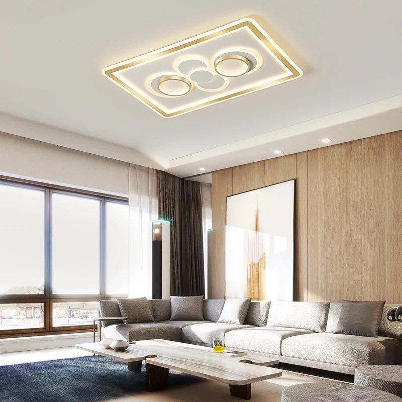 Золотой Акрил вокруг спальни потолочные светильники для гостиной Plafond 10 25