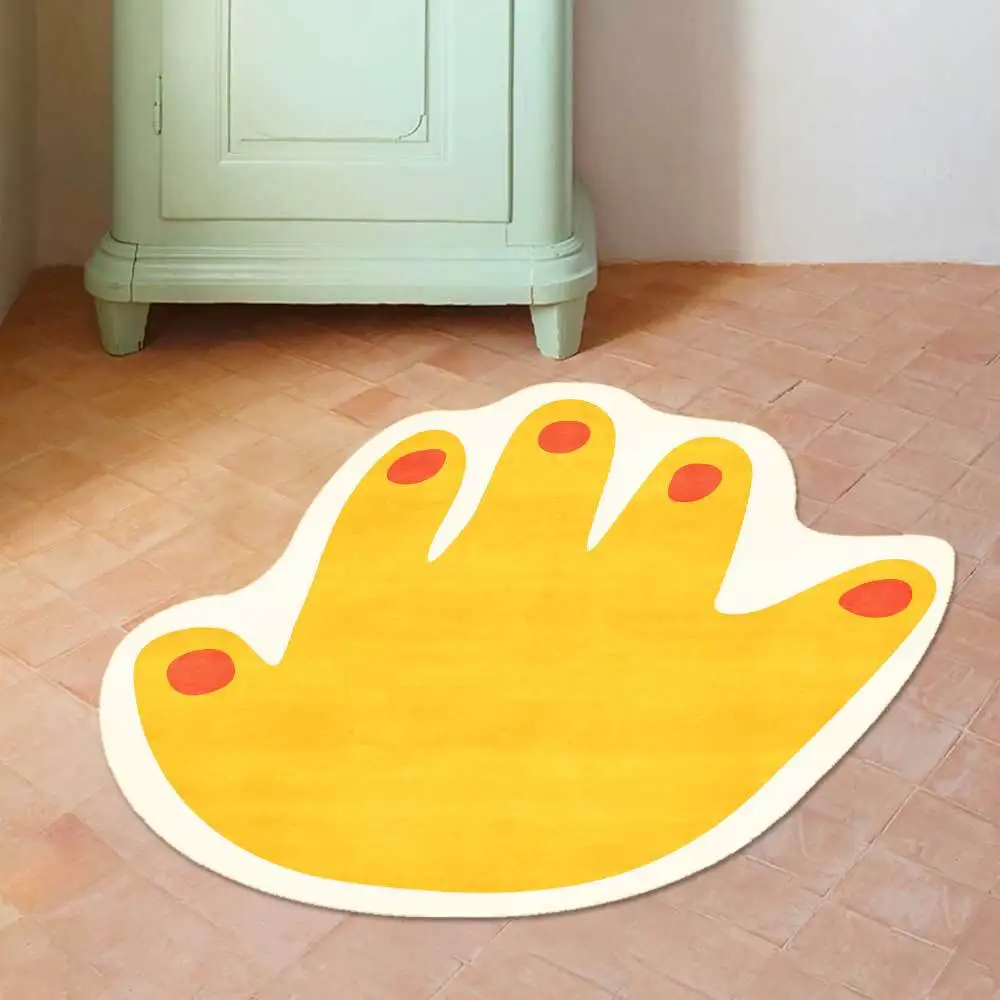 

Imitation Lamb Velvet Irregular Carpet Cute Gorilla Flower Alien Palm Carpets For Living Room Floor Mat Kids Bedroom Decor Rug