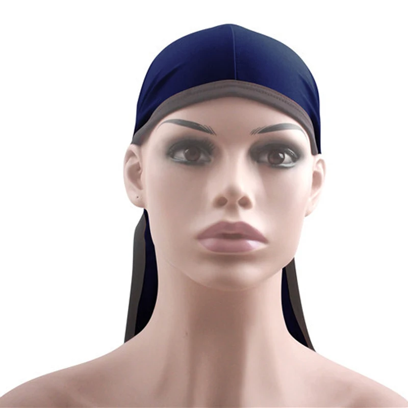 New Men Women Durags Hip Hop Bandana Pirate Cap Du Doo Rag Silky Durag Headwear Long Tail Chemo Satin Headscarf Hat | Аксессуары для