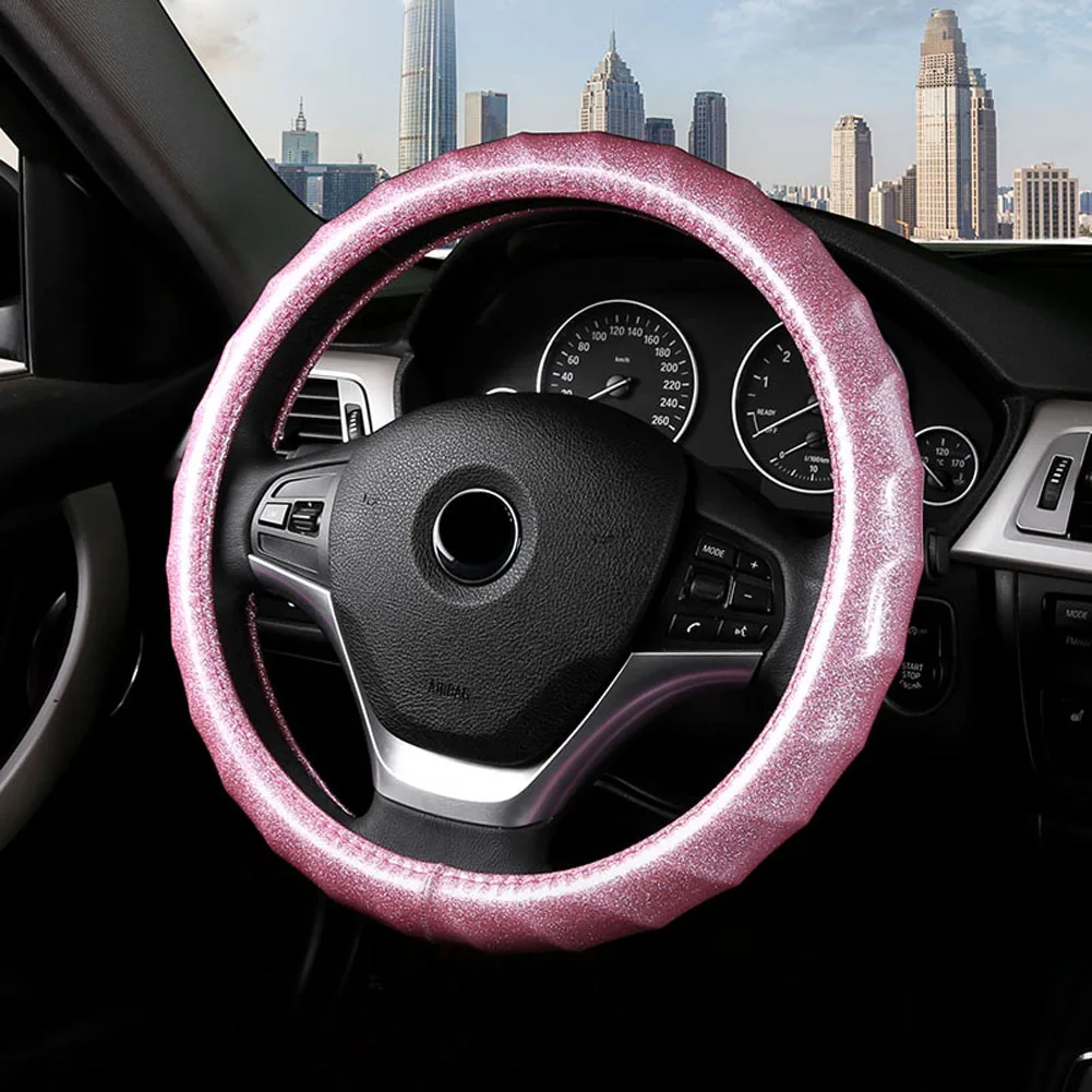 Colorful Pink Purple Red Car Steering Wheel Covers Women Covered Steering-Wheel Case Interior Accessories | Автомобили и