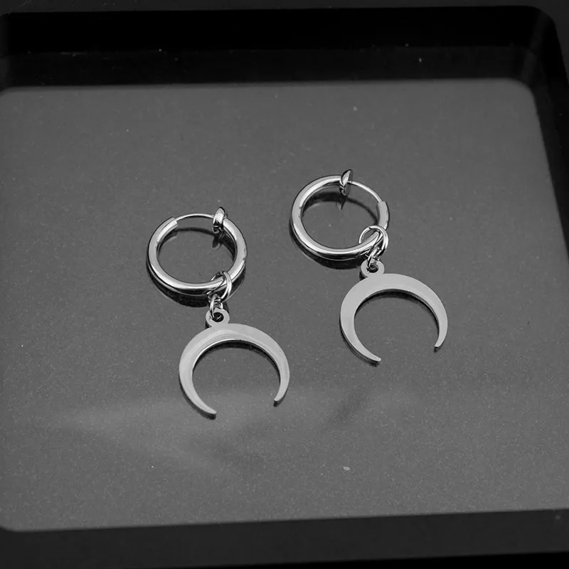 Серьги-гвоздики в виде Луны из нержавеющей стали стиле Харадзюку | Украшения и