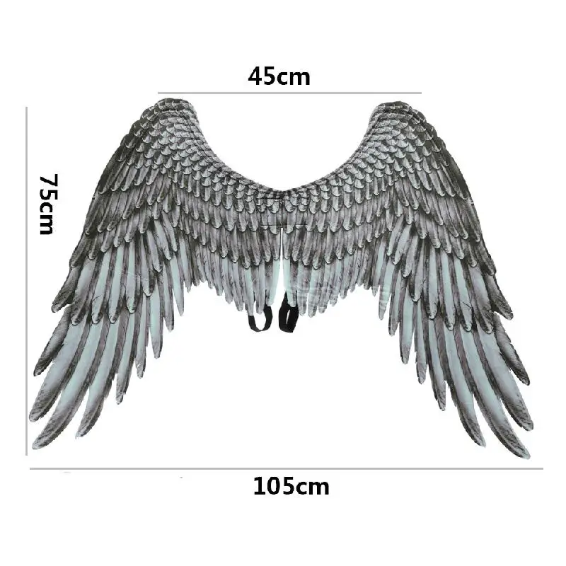 

Mardi Gras Halloween large black white angel wings adult / child role playing Costume props
