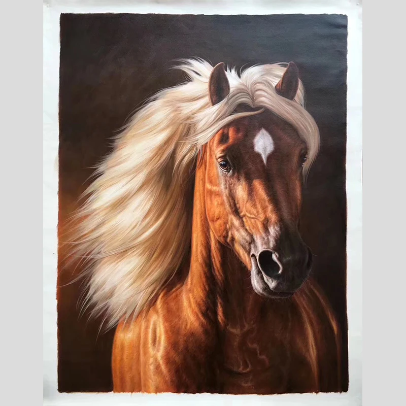 KOWELL 100% Handpainted High Quality Horse Oil Painting On Canvas Art Gift Home Decor Living Room Wall Frameless Picture | Дом и сад