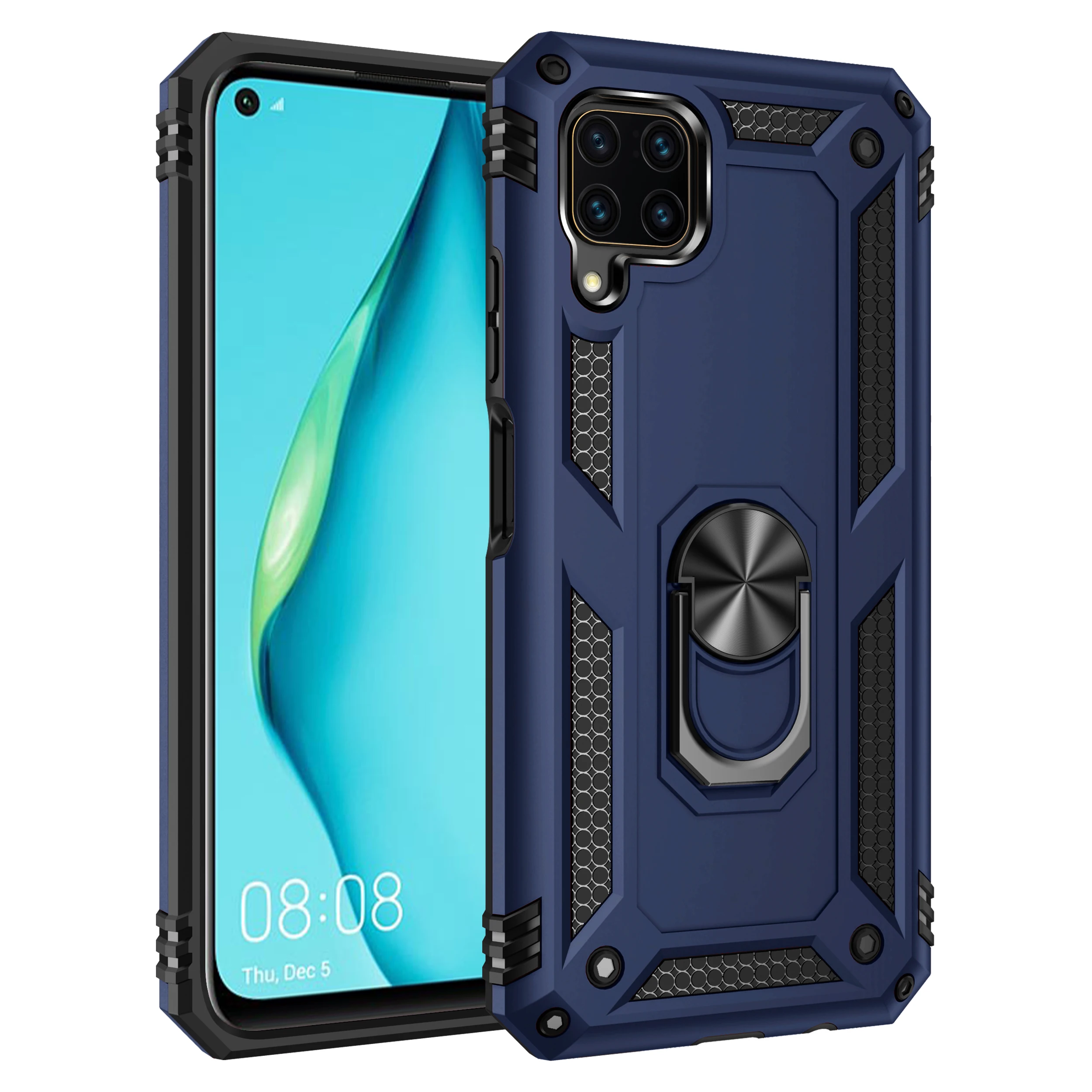 shockproof case for huawei p40 lite case bumper on huawei p40 lite military armor magnetic car holder phone cover free global shipping