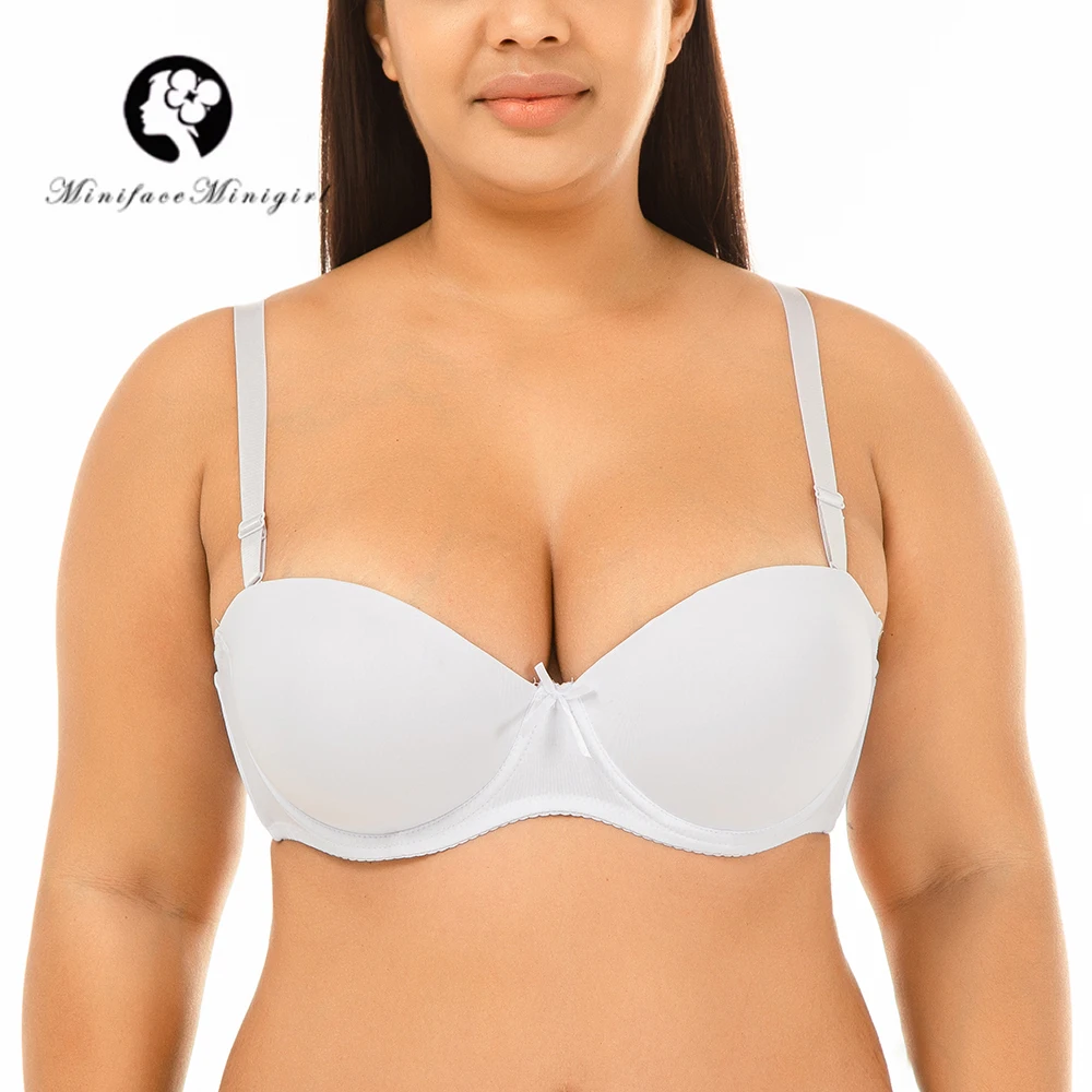 

Women's Large Plus Size Everyday Push Up Bras Sexy Brassiere Solid Underwear Big Lingerie BH Underwire Comfort Bralette D Cup