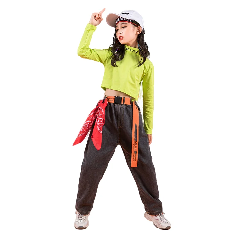 

Kids Hip Hop Clothing Outfits Girls Cropped Sweatshirt Jogger Pants Jazz Dance Costumes Ballroom Dancing Clothes street wear