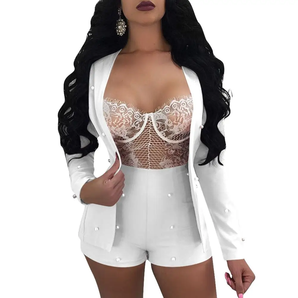 Женский офисный костюм Adogirl Повседневный Кардиган с длинным рукавом + короткие