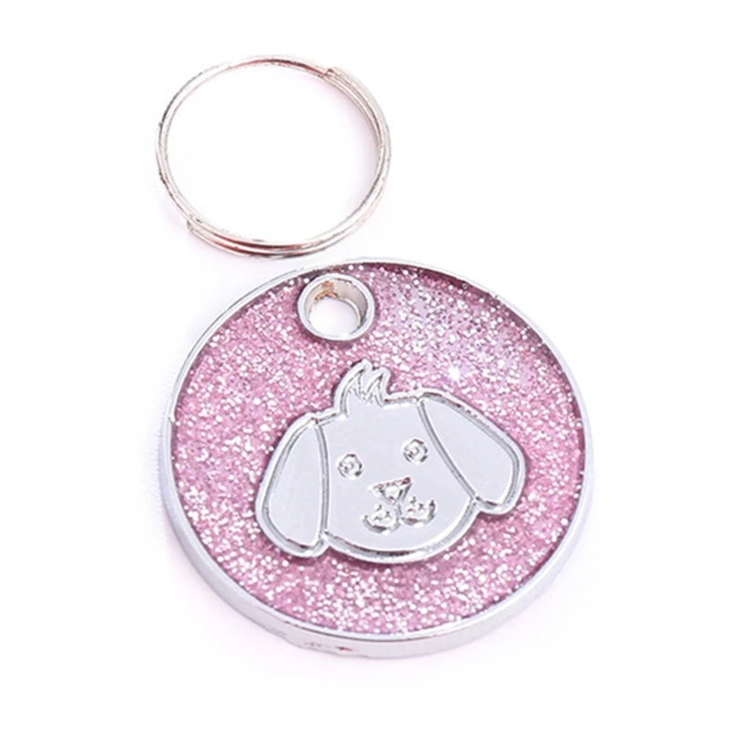 

C9GC Pet ID Collar Pandent Personalized Dog and Cat Tags Custom Engraved Easy to Read Shinning Pet Head Portrait Name Tag