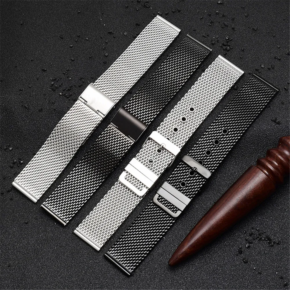 

18mm 20mm 22mm 24mm Milanese Loop Watchband Men Women Universal Watch Strap Stainless Steel Wrist Band Bracelet Accessories